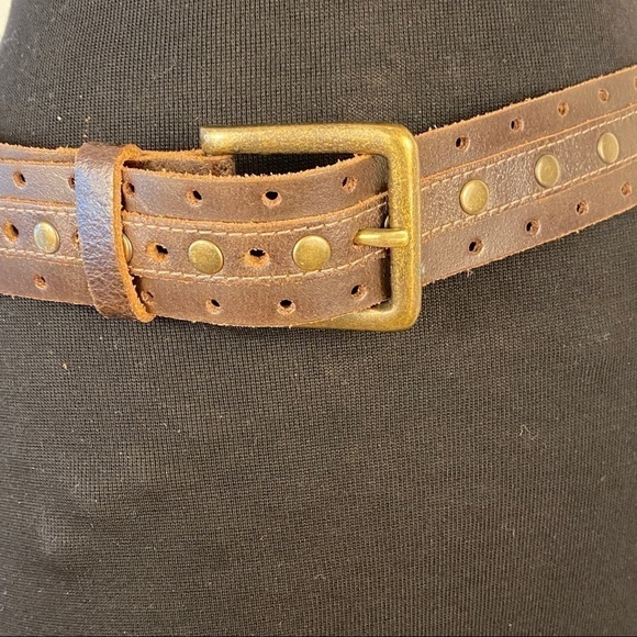 ITSŪS belt leather size 32 with rivets bronze buckle - Picture 5 of 11